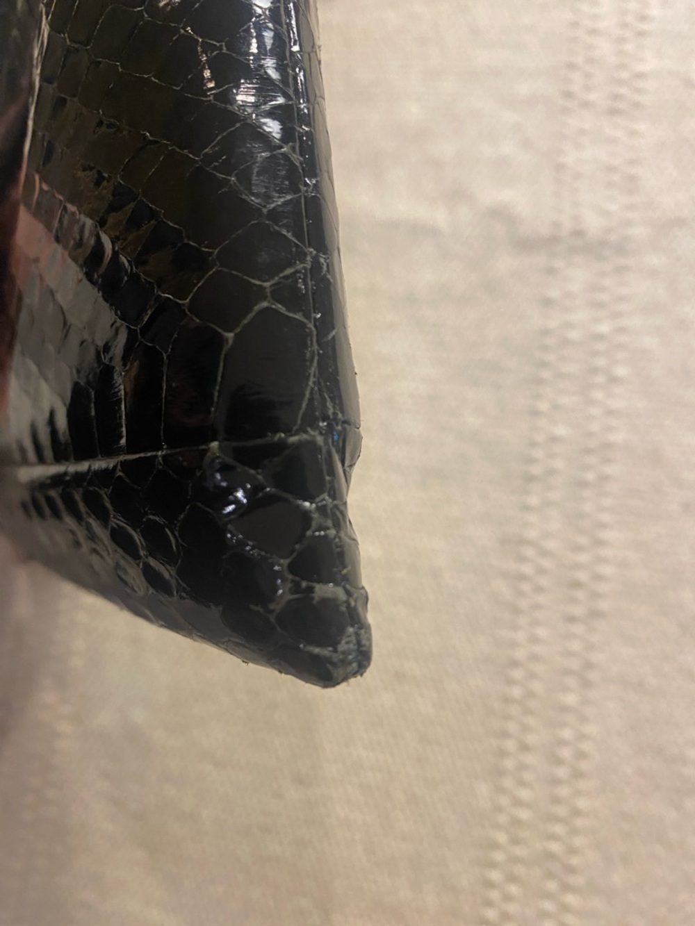 MASTERCRAFT Leather | Vintage Frame Clutch | Snakeskin Embossed | Black - Picture 7 of 8